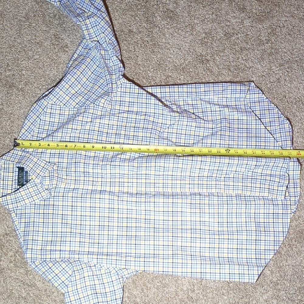 Lauren Ralph Lauren Blue and White Plaid Shirt - Picture 7 of 8